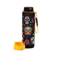 Botella de Agua con Tapa y Seguro de Apertura Día de los Muertos Calaveras Catrinas - Puckator