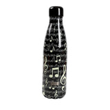 Botella Térmica de Acero Inoxidable 500 ml Negra Notas Musicales - I-Drik