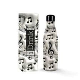 Botella Térmica de Acero Inoxidable 500 ml Blanca Notas Musicales - I-Drik