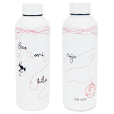 Botella Térmica de Acero Inoxidable 500 ml Leyenda del Hilo Rojo Español - Pepita Viajera