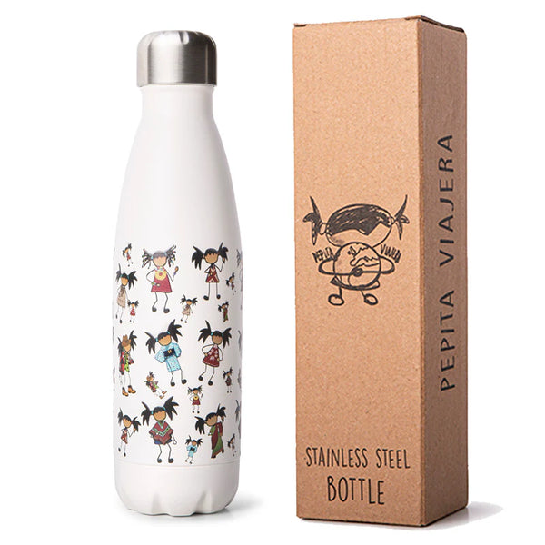 Botella termica Pepitas del Mundo Pepita Viajera acero inoxidable en papelería Badajoz Be To Be Menacho y Valdepasillas