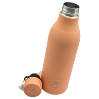 Botella Agua Acero Inoxidable - Botella Agua Niños - 500ml - Botella Térmica Boca Estándar - Sin BPA, para Niños & Adultos, Deporte, Oficina, Yoga, Ciclismo - Botella Térmica Termo Naranja Pastel - Apapachar