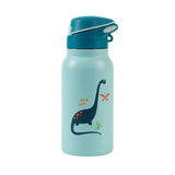 Botella De Agua Infantil De Acero Inoxidable Con Pajita Dino Dinosaurio 350 ml - I-Total