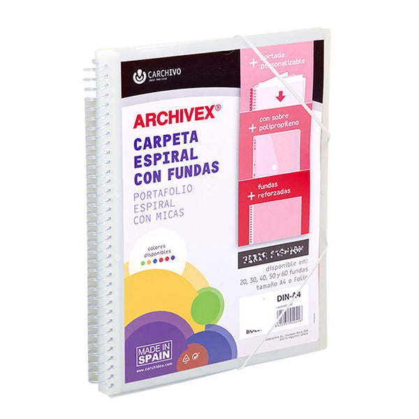 Carpeta personalizable con fundas tapas incoloras, espiral y gomas en Badajoz -  Be To Be Menacho y Valdepasillas