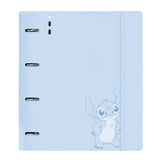 Carpeblock Azul Stitch A4 PP Polyfoam Pasta Plástica 4 anillas 35 mm Azul + Recambio 5x5 mm + Serparadores  - Safta