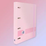 Carpeblock A4 Europeanbinder Oxford Polyfoam Pasta Plástica 4 anillas 35 mm Rosa Pastel + Recambio 5x5 mm - Oxford