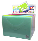 Carpeta Sobre Con Cierre De Velcro A4 Colores Variados - Office Box