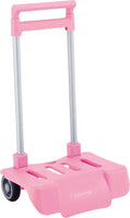 Carro portamochilas plegable Safta rosa claro mediano para primaria en papelería Badajoz – Be To Be Menacho y Valdepasillas.