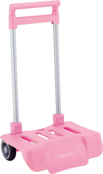 Carro portamochilas plegable Safta rosa claro mediano para primaria en papelería Badajoz – Be To Be Menacho y Valdepasillas.