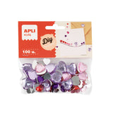 Corazones en forma de diamante adhesivos brillantes Apli disponibles en papeleria Badajoz Be To Be Menacho y Valdepasillas