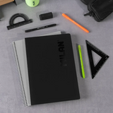 Cuaderno Libreta Espiral Metálica Tapa Dura Color Gris Shadow A4 80 Hojas 95g 5x5 mm - Milan