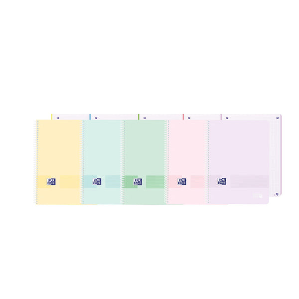 Cuaderno - Libreta - Bloc Oxford Ebook 1 A4 5x 5 mm 80 H LiveYGo Colores Pastel - Oxford