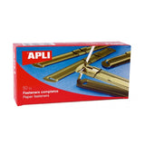 Encuadernadores fasteners metalicos dorados 90x12 mm Apli con lengueta y cierre compresor en papeleria Badajoz