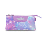 Estuche escolar Totto corazones y estrellas triple compartimento disponible en Badajoz