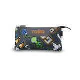 Estuche escolar Gamer Retro triple compartimento Totto disponible en Badajoz
