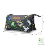 Estuche Escolar Gamer Retro Modelo Tablero Triple Compartimento – Totto