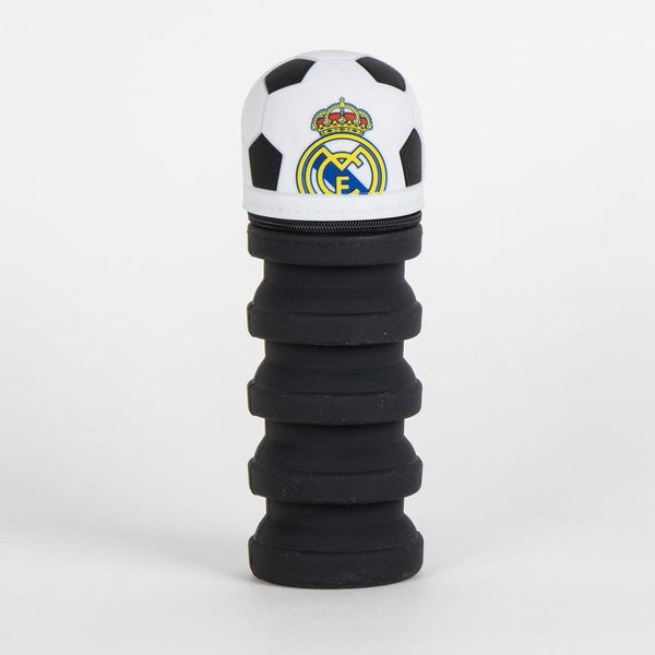 Estuche Portatodo De Silicona 2 en 1  Estuche Y Cubilete De Escritorio Balón de Fútbol del Real Madrid - Cerdá