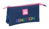 Estuche Portatodo De Tres Compartimentos Triple Benetton Damero - Safta