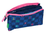 Estuche Portatodo De Tres Compartimentos Triple Benetton Damero - Safta