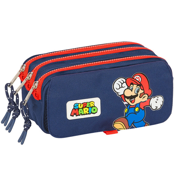 Estuche Portatodo De Tres Compartimentos Super Mario Bros Nintendo - Safta