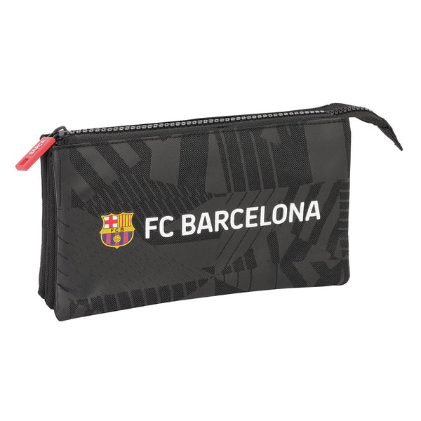 Estuche Portatodo De Tres Compartimentos Triple F.C. Barcelona Black - Safta