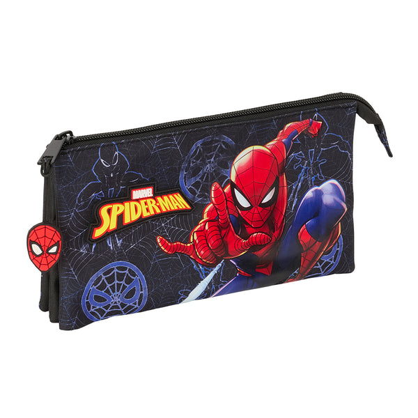 Estuche Portatodo De Tres Compartimentos Spider-Man Marvel Attak - Safta