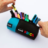 Estuche Portatodo Cilíndrico de Tela Posca Color Azul - Uni