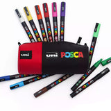 Estuche Posca rojo cilindrico de tela en papeleria Badajoz disponible en Be To Be Menacho y Valdepasillas