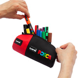 Estuche Portatodo Cilíndrico de Tela Posca Color Rojo - Uni