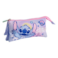 Estuche Portatodo De Tres Compartimentos Stitch Y Angel - Cerdá