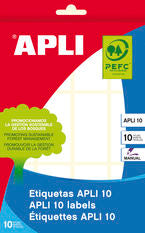 Etiquetas Adhesivas 26x54 mm 10 Hojas 120 Unidades Color Blanco No Removibles Ref 1647 - Apli