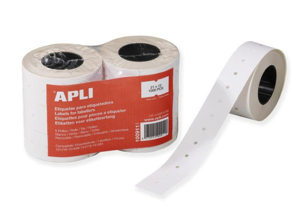 Etiquetas adhesivas removibles APLI 21x12 mm blancas en papelería Badajoz disponibles en Be To Be Menacho y Valdepasillas