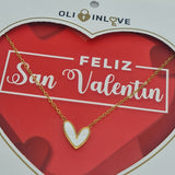 Collar Gargantilla De Acero Inoxidable Color Oro Para San Valentín Con Frase ( FELIZ SAN VALENTÍN ) - Oli In Love