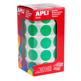 Gomets Adhesivos Redondos Color Verde de 20 mm Rollo 1.770 Unidades - Apli