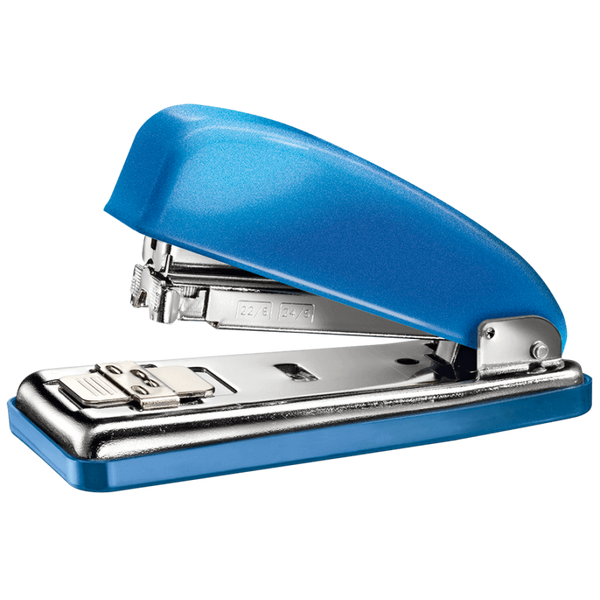 Grapadora Petrus 226 azul metalizada con 200 grapas en papelería Badajoz disponible en Be To Be Menacho y Valdepasillas