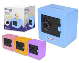 : Mini hucha caja fuerte Bismark colores surtidos 9x9x6,5 cm disponible en papeleria Badajoz