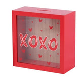 hucha de madera xoxo decoracion san valentin btb en papeleria badajoz