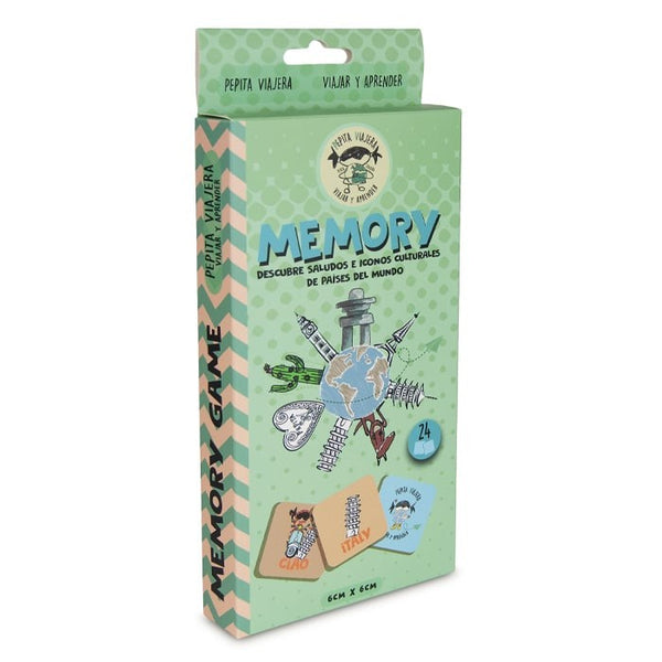 Juego de memoria Saludos del Mundo Pepita Viajera en papeleria Badajoz disponible en Be To Be Menacho y Valdepasillas