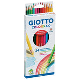 Lápices de colores Giotto Colors 3.0 24 unidades disponibles en papelería en Badajoz para cole dibujos y manualidades
