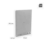 Cuaderno Libreta Color Gris Shadow A4 48 Hojas 95g 5x5 mm - Milan