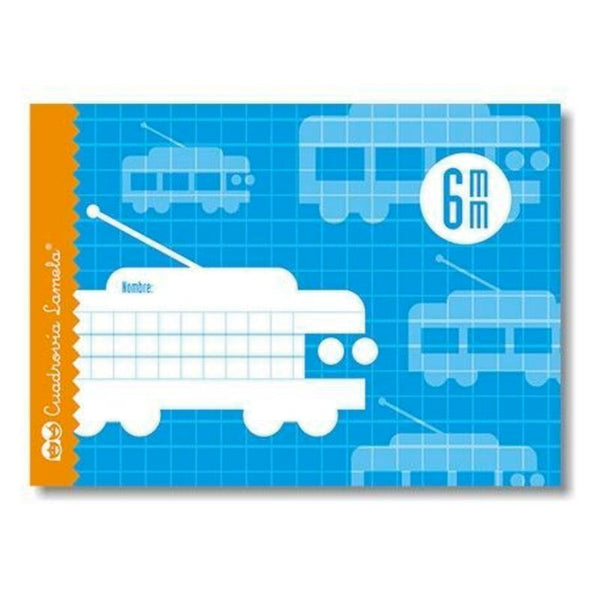 Libreta Cuaderno 4º Cuartilla 6 mm Tapa Cartón Color Azul Grapas 16 Hojas - Lamela