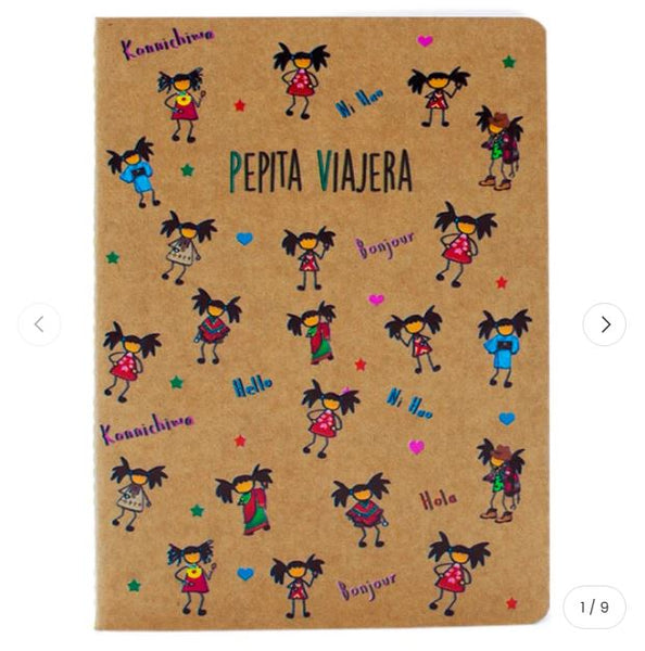 Libreta Pepitas del Mundo A5 liso y puntos Pepita Viajera en papeleria Badajoz – disponible en Be To Be Menacho y Valdepasillas