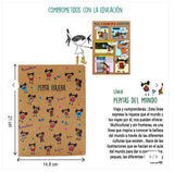 Libreta Kraft Pepitas del Mundo A5 Blanco Liso / Puntos 120 Páginas - Pepita Viajera