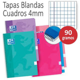 Libreta Oxford A4 con cuadrícula 4x4 y tapa blanda en colores variados – papelería Badajoz disponible en Menacho y Valdepasillas