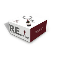 Llavero de Acero Red Wine Botella de Vino Tinto y Copa - Meta[l]morphose ®