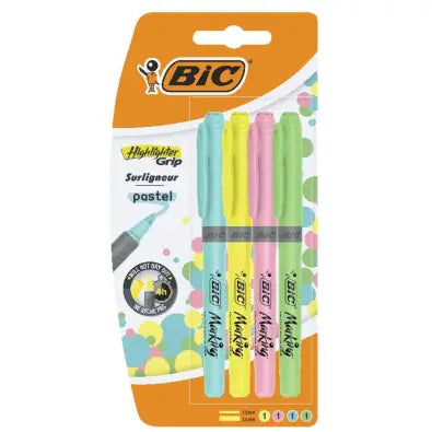 Set Marcadores Pastel Resaltadores Colores Pastel Bic 4 Colores 4 Unidades - Bic