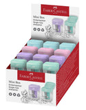 Sacapuntas mini Faber-Castell colores pastel con depósito en papelería Badajoz – disponible en Be To Be Menacho y Valdepasillas