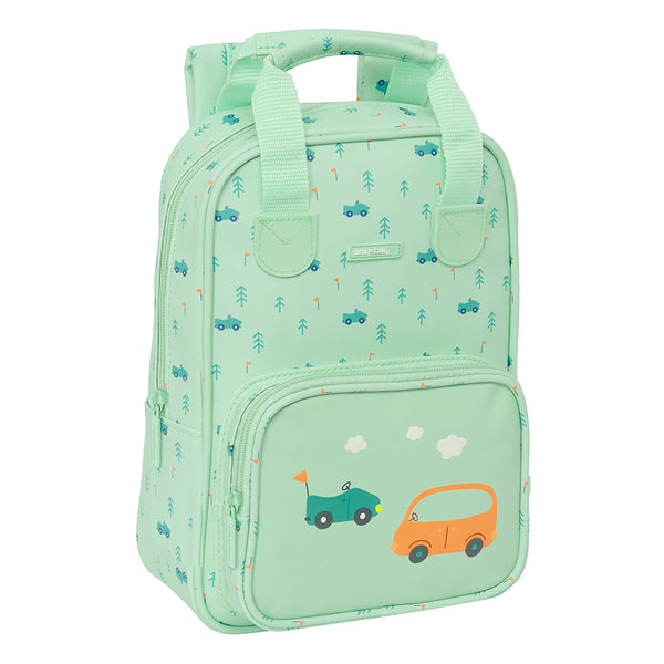 Mochila Preescolar Mochila Infantil Con Asas Fácil Limpieza Coches Vehículos Simpáticos - Safta