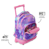 Mochila Escolar Grande Con Ruedas Desmontable Tiza Estrellas y Planetas Talla L - Totto