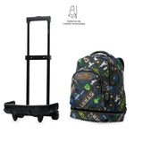 Mochila Escolar Grande Con Ruedas Desmontable Tiza Gamer Retro Talla L - Totto
